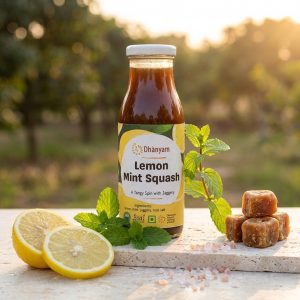 Lemon Mint Squash with Jaggery