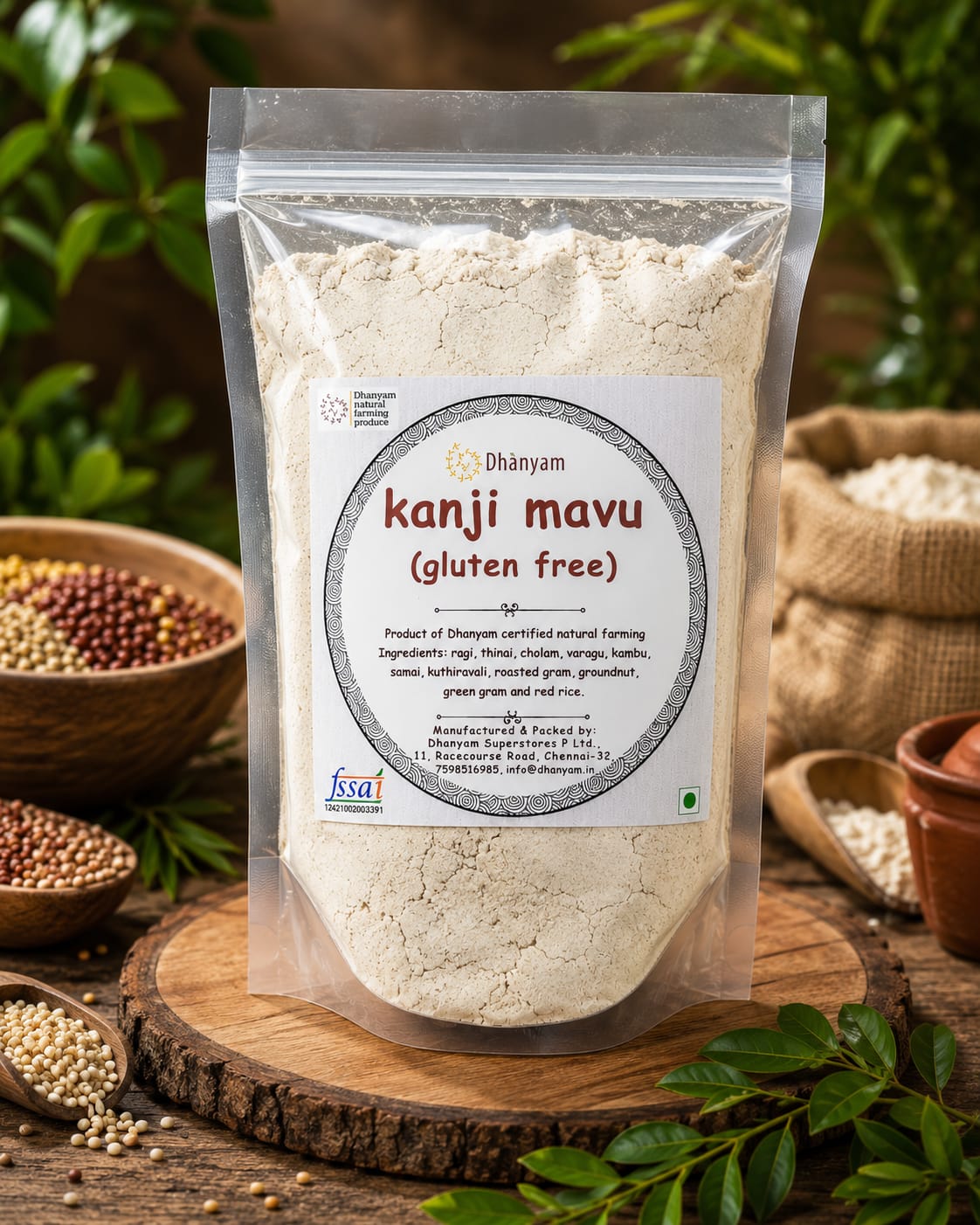 Organic Gluten Free Kanji Mavu | Gluten Free Porridge Mix | Millet Porridge Mix