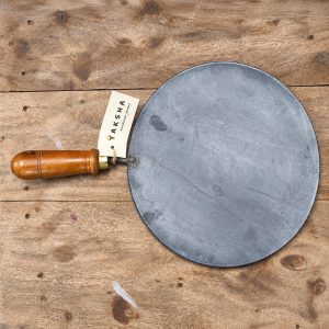 10.5 Inch Iron Dosa Tawa with Wooden Handle