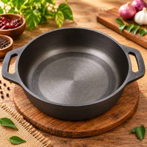 Cast Iron 10 Inch Flat Kadai